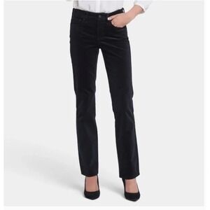 NYDJ Tummy Tuck Jeans Womens 10 Black Corduroy Flare Stretch Pants Slimming USA
